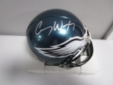 Carson Wentz of the Philadelphia Eagles signed autographed mini football helmet PAAS COA 925