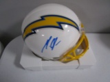 Melvin Gordon of the LA Chargers signed autographed mini football helmet PAAS COA 776