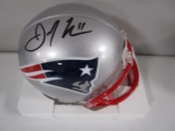 Julian Edelman of the New England Patriots signed autographed mini football helmet PAAS COA 160