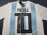 Leo Messi of soccer signed autographed soccer jersey PAAS COA 059