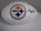 Terry Bradshaw of the Pittsburgh Steelers signed autographed logo football PAAS COA 572