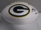 Brett Favre of the Green Bay Packers signed autographed logo football PAAS COA 598