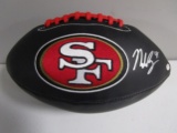 Nick Bosa of the San Francisco 49ers signed autographed black logo football PAAS COA 614