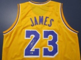 LeBron James of the Los Angeles Lakers signed autographed basketball jersey ATL COA 615