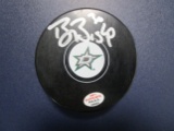 Ben Bishop of the DAllas Stars signed autographed logo hockey puck PAAS COA 935