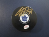 Auston Matthews of the Toronto Maple Leafs signed autographed logo hockey puck PAAS COA 038