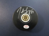Patrice Bergeron of the Boston Bruins signed autographed logo hockey puck PAAS COA 778