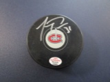 Carey Price of the Montreal Canadiens signed autographed logo hockey puck PAAS COA 905