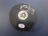 Evgeni Malkin of the Pittsburgh Penguins signed autographed logo hockey puck PAAS COA 940