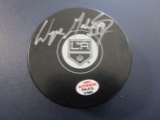 Wayne Gretzky of the LA Kings signed autographed logo hockey puck PAAS COA 963