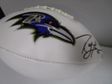 Ray Lewis of the Baltimore Ravens signed autographed logo football PAAS COA 600