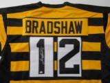 Terry Bradshaw of the Pittsburgh Steelers signed bumblebee football jersey PAAS COA 556