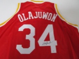 Hakeem Olajuwon of the Houston Rockets signed autographed basketball jersey PAAS COA 416