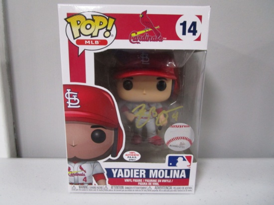 Yadier Molina of the St Louis Cardinals signed autographed Funko POP Vinyl figure PAAS COA 817