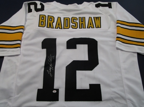 Terry Bradshaw of the Pittsburgh Steelers signed autographed football jersey PAAS COA 571