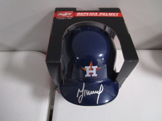 Jose Altuve of the Houston Astros signed autographed mini batting helmet LEGENDS COA 743