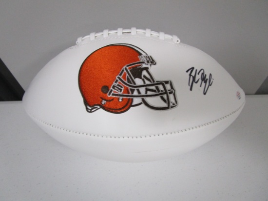 Baker Mayfield of the Cleveland Browns signed autographed logo football PAAS COA 064