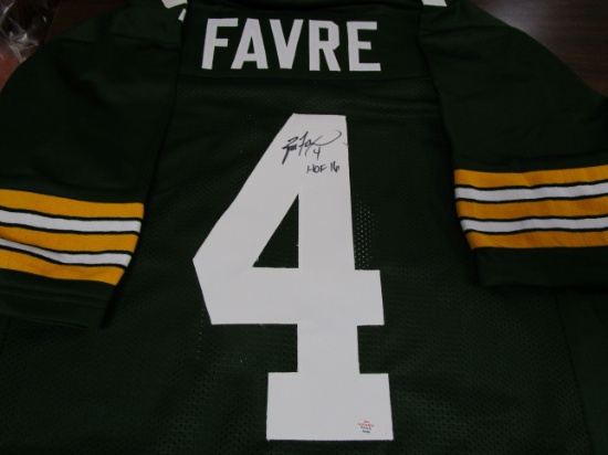 Brett Favre of the Green Bay Packers signed autographed football jersey PAAS COA 496