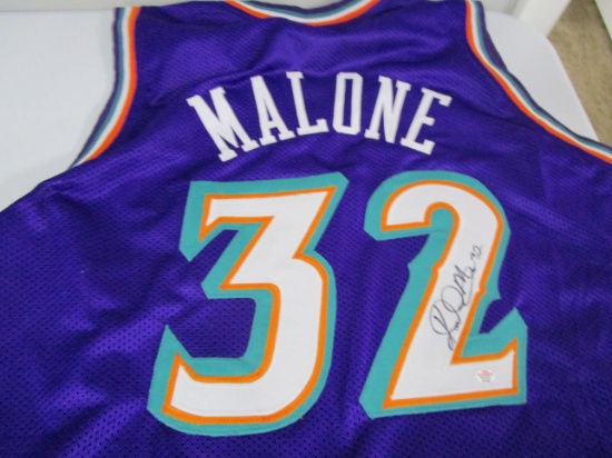 Karl Malone of the Utah Jazz signed autographed basketball jersey PAAS COA 192