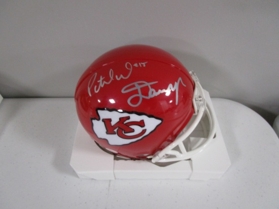 Patrick Mahomes Damien Williams of the Kansas City Chiefs signed mini football helmet PAAS COA 658