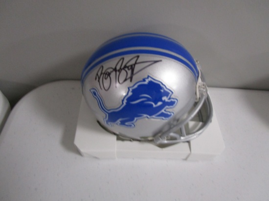 Barry Sanders of the Detroit Lions signed autographed mini football helmet PAAS COA 063