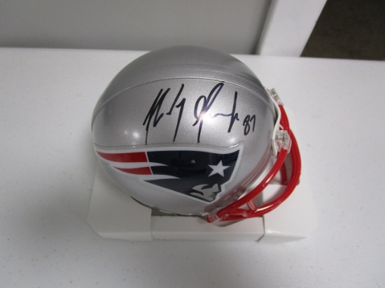 Rob Gronkowski of the New England Patriots signed autographed mini football helmet PAAS COA 173