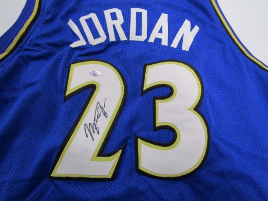 Michael Jordan of the Washington Wizards signed autographed basketball jersey CA COA 051