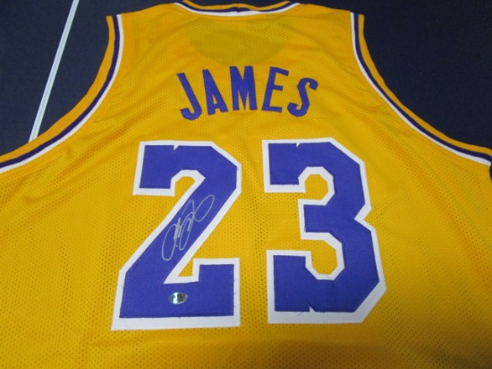 LeBron James of the LA Lakers signed autographed basketball jersey ATL COA 574