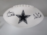 Dak Prescott Jason Witten of the Dallas Cowboys signed autographed logo football PAAS COA 048