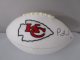 Patrick Mahomes of the Kansas City Chiefs signed autographed logo football PAAS COA 566