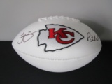 Patrick Mahomes Tyreek Hill of the Kansas City Chiefs signed autographed logo football PAAS COA 596