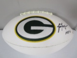 Brett Favre of the Green Bay Packers signed autographed logo football PAAS COA 603