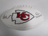 Patrick Mahomes Damien Williams of the Kansas City Chiefs signed logo football PAAS COA 590