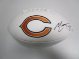 Mitchell Trubisky of the Chicago Bears signed autographed logo football PAAS COA 595