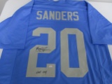 Barry Sanders of the Detroit Lions signed autographed football jersey PAAS COA 091