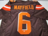 Baker Mayfield of the Cleveland Browns signed autographed football jersey PAAS COA 078