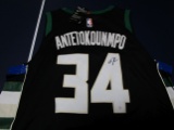Giannis Antetokounmpo of the Milwaukee Bucks signed autographed basketball jersey PAAS COA 128