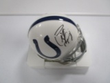 Peyton Manning of the Indianapolis Colts signed autographed mini football helmet PAAS COA 034
