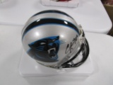 Christian McCaffrey of the Carolina Panthers signed autographed mini football helmet PAAS COA 734