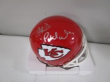 Patrick Mahomes Tyreek Hill of the Kansas City Chiefs signed mini football helmet PAAS COA 659