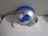 Barry Sanders of the Detroit Lions signed autographed mini football helmet PAAS COA 063