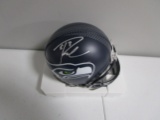 Russell Wilson of the Seattle Seahawks signed autographed mini football helmet PAAS COA 865