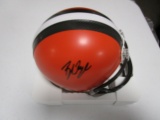 Baker Mayfield of the Cleveland Browns signed autographed mini football helmet PAAS COA 464