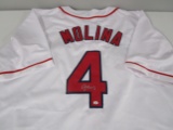 Yadier Molina of the St Louis Cardinals signed autographed baseball jersey PAAS COA 960