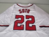 Juan Soto of the Washington Nationals signed autographed baseball jersey PAAS COA 049