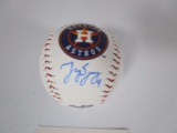 George Springer of the Houston Astros signed autographed logo baseball PAAS COA 105