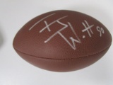TJ Watt of the Pittsburgh Steelers signed autographed brown football TSE COA