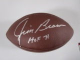 Jim Brown of the Cleveland Browns signed autographed brown football GA COA 737