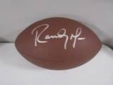 Randy Moss of the Minnesota Vikings signed autographed brown football AAA COA 063