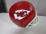 Patrick Mahomes Travice Kelce KC Chiefs TEAM signed FS football helmet 10 Autos PAAS LOA 468